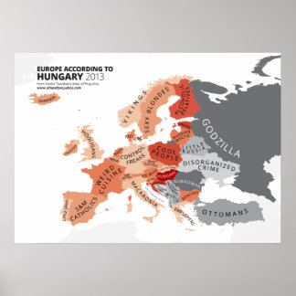 Pôster Europa de acordo com a Hungria