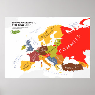 Poster Europa De acordo com os EUA