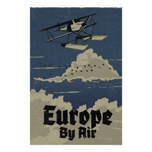 Pôster Europa de Avião