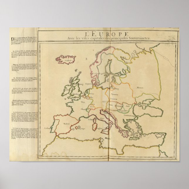 Poster Europa e grandes cidades (Frente)