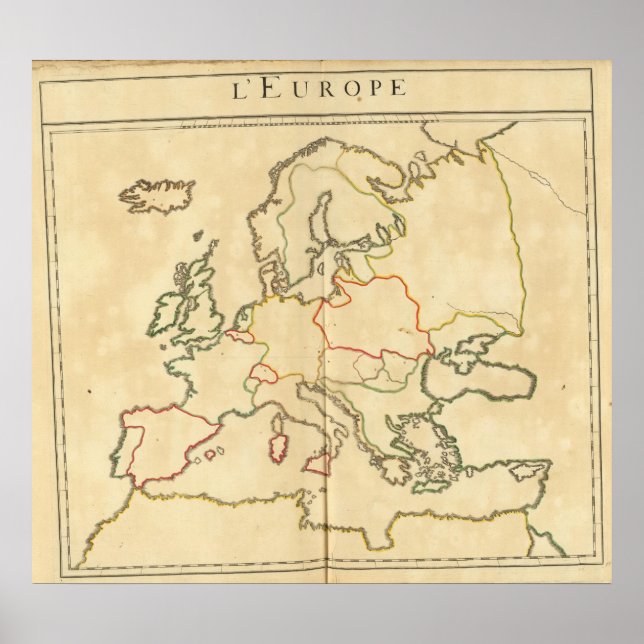 Pôster Europa e grandes cidades (Frente)