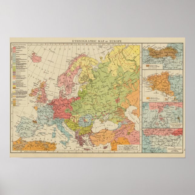 Pôster Europa etnográfica (Frente)