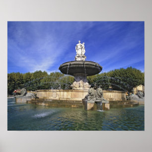 Pôster Europa, França, Aix-en-Provence. Fontaine de