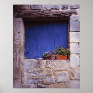 Pôster Europa, França, Cereste. Uma porta azul adiciona c