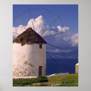 Poster Europa, Grécia, Mykonos. Um impressionante branco