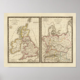 Poster Europa Inglaterra central Alemanha