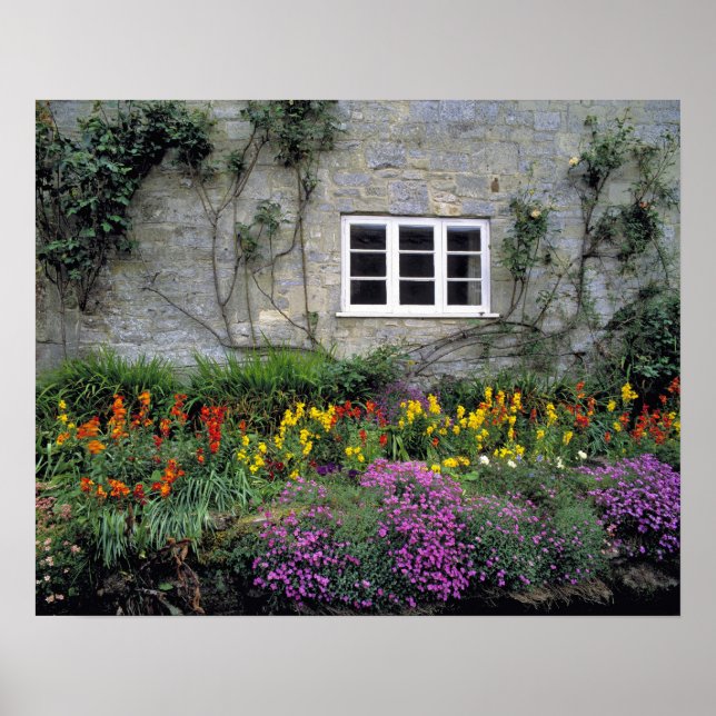 Poster Europa, Inglaterra, Teffont Magna. Flores enchem (Frente)