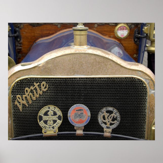 Pôster Europa, Irlanda, Dublin. Vintage auto, branco (Frente)