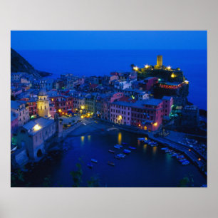 Pôster Europa, Itália, Cinque Terre, Vernazza. Encosta