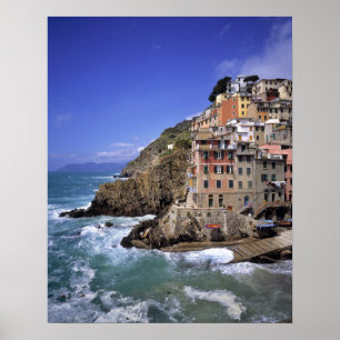 Pôster Europa, Itália, Riomaggiore. Riomaggiore é constru