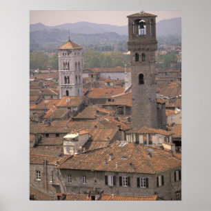Pôster Europa, Itália, Toscana, Lucca, Cidade panorama