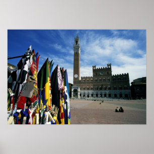 Pôster Europa, Itália, Toscana, Siena. Piazza del