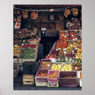 Pôster Europa, Itália, Veneza. frutas coloridas e