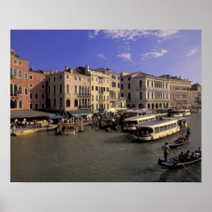 Pôster Europa, Itália, Veneza, Tráfego de barcos pelo Ria