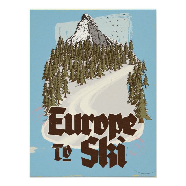 Pôster Europa Para Esquiar (Frente)