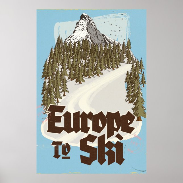 Poster Europa Para Esquiar (Frente)