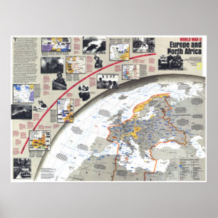 Poster "Europa/para o norte Afrika: 1938/1945 de segunda