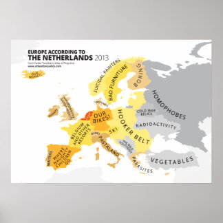 Pôster Europa Segundo os Países Baixos