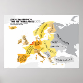 Pôster Europa Segundo os Países Baixos