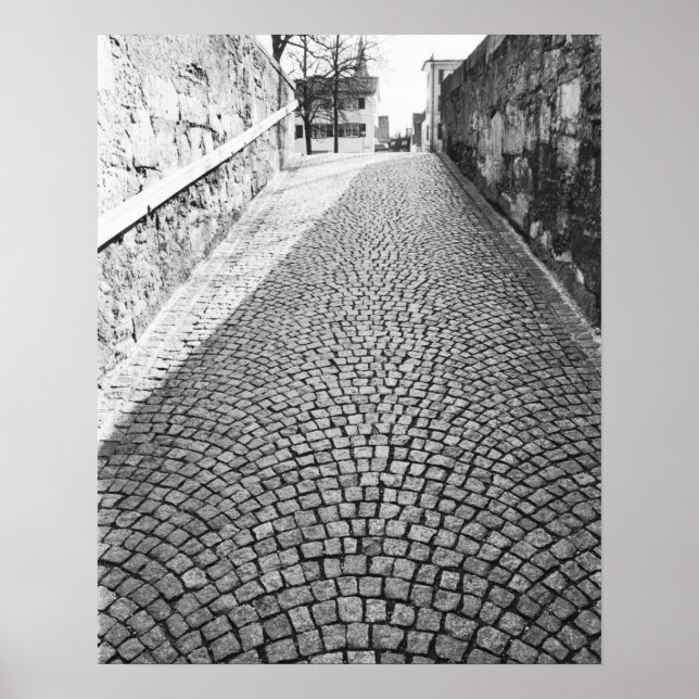 Pôster Europa, Suiça, Zurique. Rua Cobbled, (Frente)