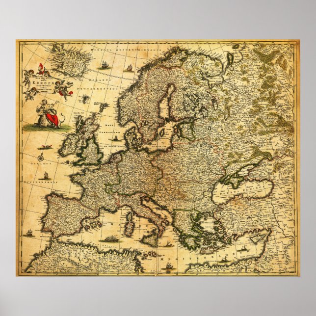 Poster EuropaMapaPanorâmicoEuropa 3 (Frente)