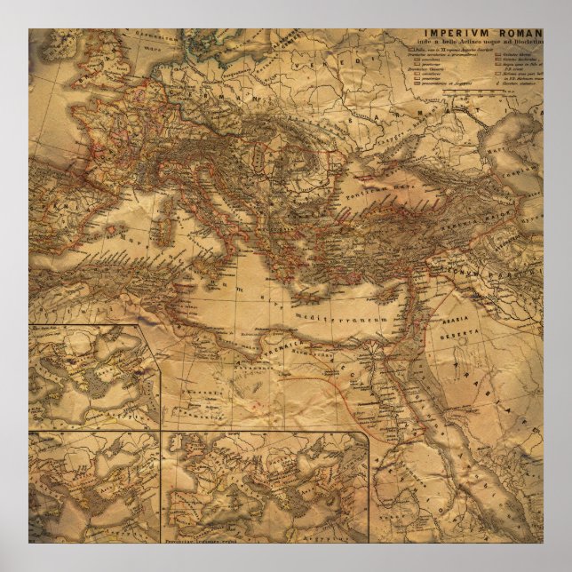 Poster Europe Vintage Map (Frente)