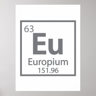 Poster Europium - Europa Ciência, design de Mesa Periódic