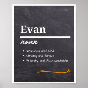 Poster Evan, Definição de Nome Personalizado de Menino