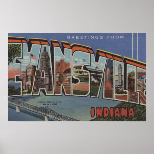 Pôster Evansville, Indiana - grandes cenas da letra