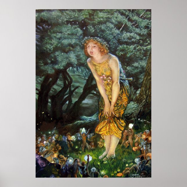 Poster Eve do meio-verão, Edward Robert Hughes (Frente)