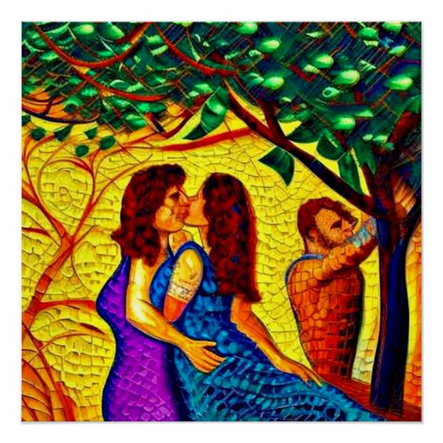 Pôster Eve e Amigo com Adam (Frente)