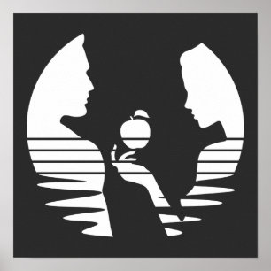 Poster Eve Hands An Apple To Adam, White Version 2/3