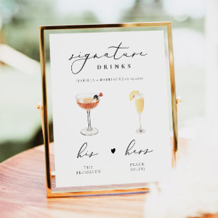 Poster EVELYN Calliografia Signature Drink Wedink Bar