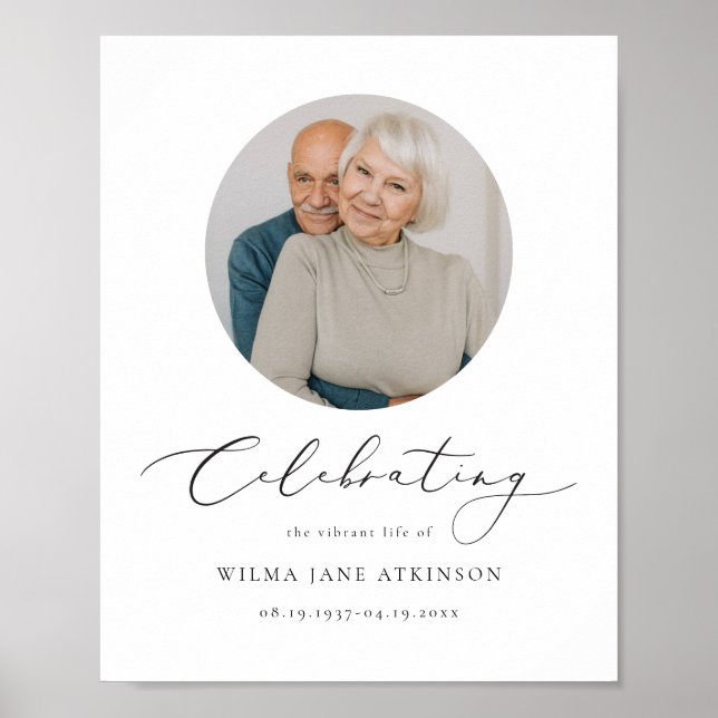 Poster EVELYN Elegante Letra de Funeral de Memória de Boa (Frente)