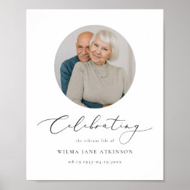 Poster EVELYN Elegante Script Memorial Funeral Bem-vindo