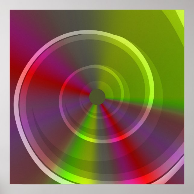 Poster Evening Dawn Psychedelic Swirl Hipnótico (Frente)