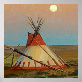 Poster "Evening on Blackfoot Reservation", por Maynard