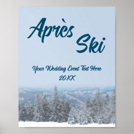 Poster Evento de Casamento Snowy Mountain Forest Apres