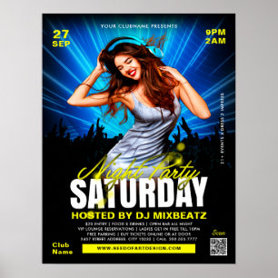 Poster Evento de Clube de Dança de Noite de Sábado