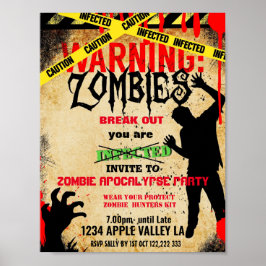 Poster evento de tema de festa zombie