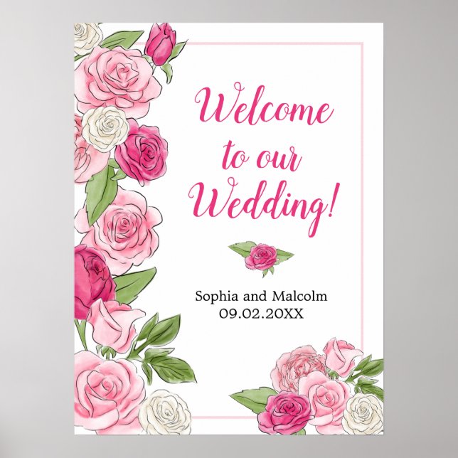 Poster Evento Especial de Parte de Rosas de Aquarela (Frente)