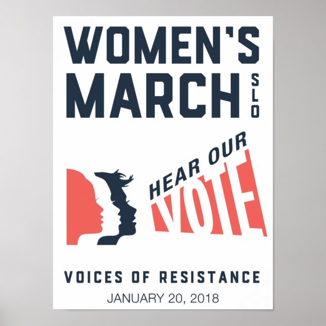 Pôster Evento SLO de Janeiro de Marcha das Mulheres (Frente)