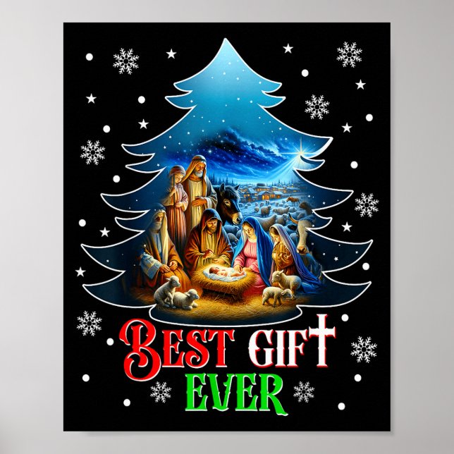 Poster Ever Christmas Jesus Nativity Scene Merry Christma (Frente)