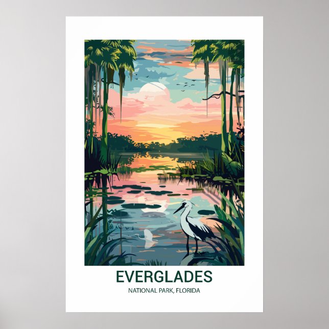 Poster Everglades National Park Florida EUA (Frente)