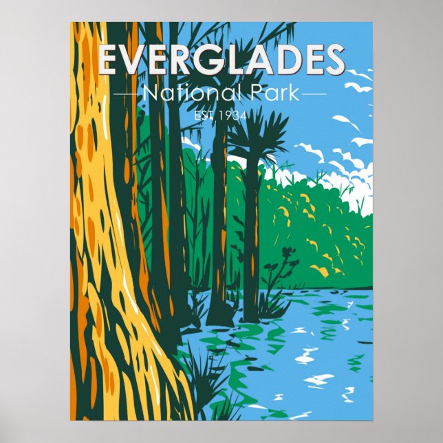 Poster Everglades National Park Florida Vintage (Frente)