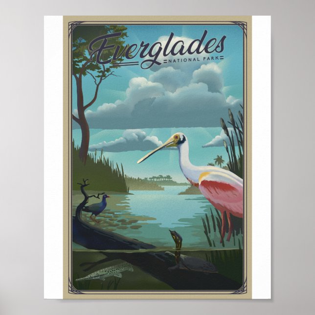 Poster Everglades National Park Litho Trabalho de arte (Frente)