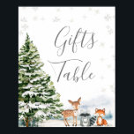 Poster Evergreen Animal Winter Onederland dá Mesa<br><div class="desc">Evergreen Animal Winter Onederland Birthday Oferece Sinal de Mesa</div>