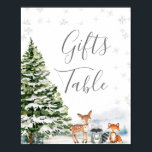 Poster Evergreen Animal Winter Onederland dá Mesa<br><div class="desc">Evergreen Animal Winter Onederland Birthday Oferece Sinal de Mesa</div>