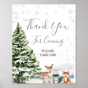 Poster Evergreen Animal Winter Onederland Obrigado