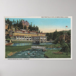 Poster Evergreen, CO - hotel de Troutdale, angra do urso